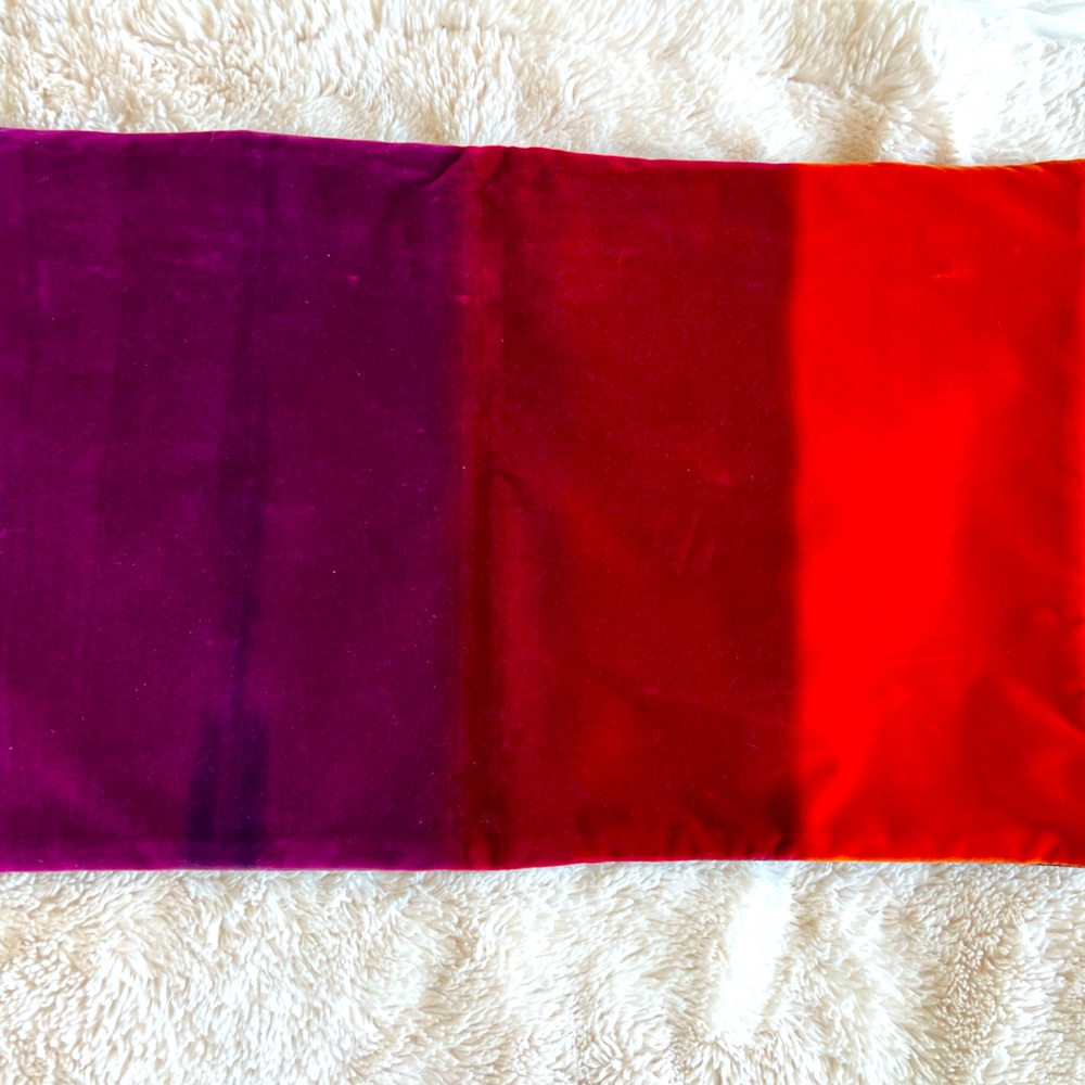 Velvet pillow cover ombre,, coloring, purple, red orange